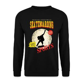 Skateboarding Skate Skater Skateboard Sk8 Vintage - Sweat-shirt Unisexe - noir - Devant - Alina (178cm) & Michal (187cm)