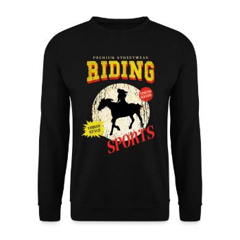 Riding Horse Rider Jumping Sport Vintage Retro - Unisex Sweatshirt - black - Front - Alina (178cm) & Michal (187cm)