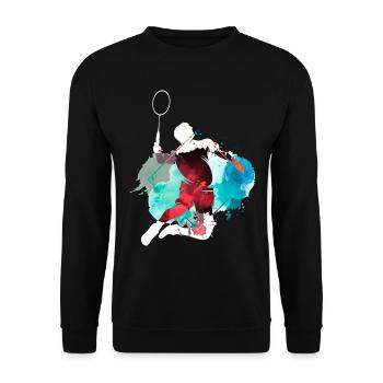Badminton Badminton Sport Player Vintage coloré - Sweat-shirt Unisexe - noir - Devant - Alina (178cm) & Michal (187cm)