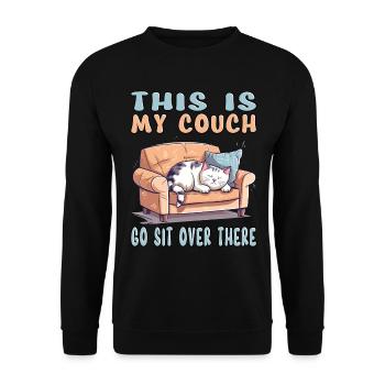 Cat Couch Sofa Funny Humor Typical Cartoon - Unisex Sweatshirt - black - Front - Alina (178cm) & Michal (187cm)