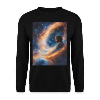 God transcends in stardust - Unisex Sweatshirt - black - Front - Alina (178cm) & Michal (187cm)