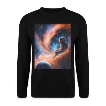 Un astronaute flotte dans l’espace - Sweat-shirt Unisexe - noir - Devant - Alina (178cm) & Michal (187cm)