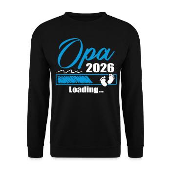 Werdender Opa 2026 Opa loading Geschenk Männer - Unisex Pullover - Schwarz - Vorne - Alina (178cm) & Michal (187cm)