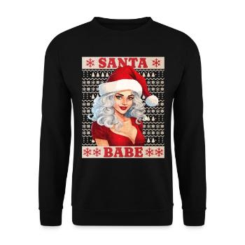 Père Noël Femme Sexy Noël Noël laid - Sweat-shirt Unisexe - noir - Devant - Alina (178cm) & Michal (187cm)