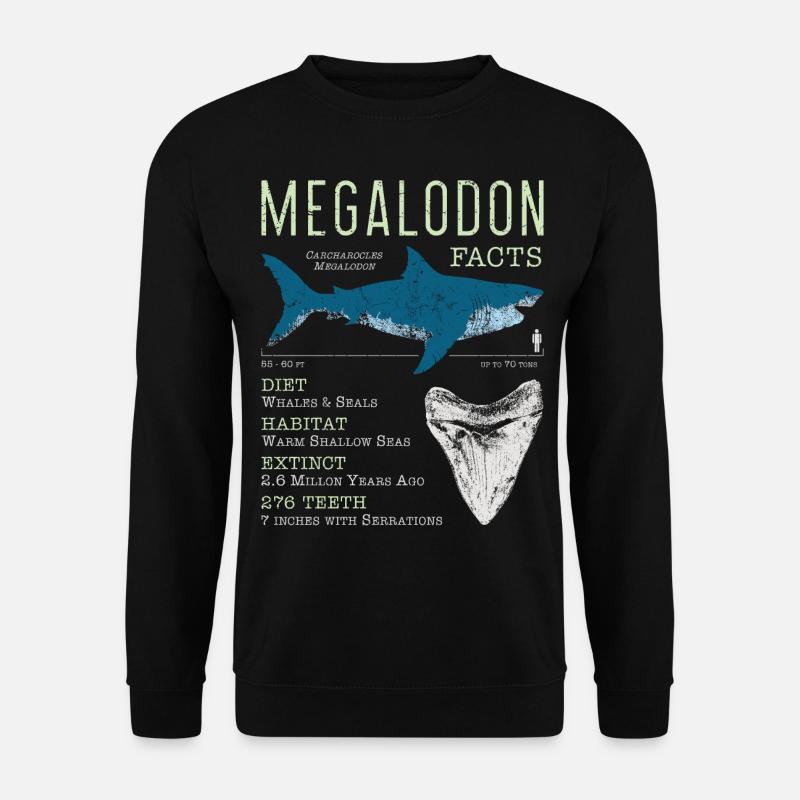 Megalodon Fakten - Unisex Pullover - Schwarz