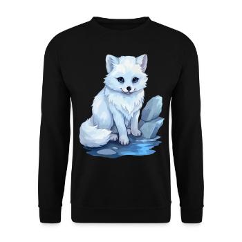 Polarfuchs Nur ein Kind, das Polarfüchse liebt - Unisex Pullover - Schwarz - Vorne - Alina (178cm) & Michal (187cm)