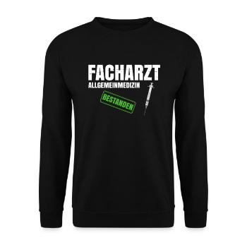 Facharzt für Allgemeinmedizin - Unisex Pullover - Schwarz - Vorne - Alina (178cm) & Michal (187cm)