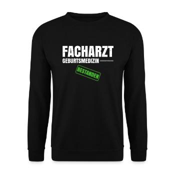 Geburtsmedizin Facharzt - Unisex Pullover - Schwarz - Vorne - Alina (178cm) & Michal (187cm)
