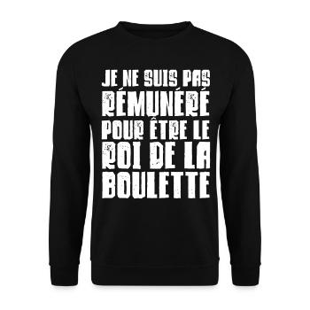 roi de la boulette - Sweat-shirt Unisexe - noir - Devant - Alina (178cm) & Michal (187cm)