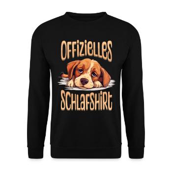 Chemise de nuit officielle Pyjama chien Animal mignon - Sweat-shirt Unisexe - noir - Devant - Alina (178cm) & Michal (187cm)