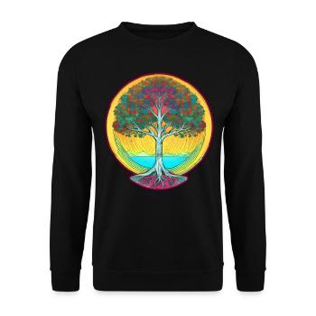 Arbre du monde germanique et viking Yggdrasil - Sweat-shirt Unisexe - noir - Devant - Alina (178cm) & Michal (187cm)