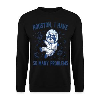 Drôle d’astronaute raton laveur Problèmes spatiaux - Sweat-shirt Unisexe - noir - Devant - Alina (178cm) & Michal (187cm)