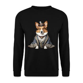 Aristokrat Corgi - Unisex Pullover - Schwarz - Vorne - Alina (178cm) & Michal (187cm)