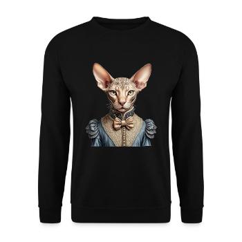 Victorian sphynx cat - Unisex Sweatshirt - black - Front - Alina (178cm) & Michal (187cm)