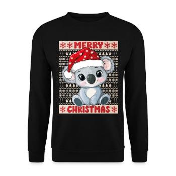 Koala Koala Ours Moche Noël Noël Mignon - Sweat-shirt Unisexe - noir - Devant - Alina (178cm) & Michal (187cm)