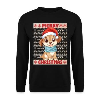 Dog Ugly Christmas Christmas Xmas Cute Cute - Unisex Sweatshirt - black - Front - Alina (178cm) & Michal (187cm)
