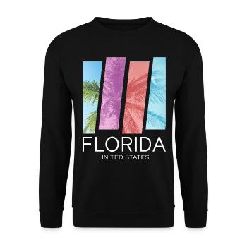 Florida USA Miami America Summer Palm Trees Beach - Unisex Sweatshirt - black - Front - Alina (178cm) & Michal (187cm)