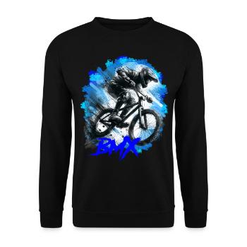 BMX Bike - Unisex Pullover - Schwarz - Vorne - Alina (178cm) & Michal (187cm)