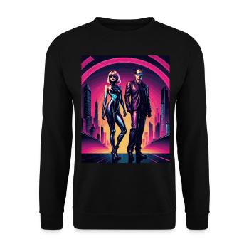 2reborn CyberCity Cybercrime Cyberlove 6 - Unisex Pullover - Schwarz - Vorne - Alina (178cm) & Michal (187cm)