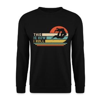 This Is How I Roll Jiu-Jitsu - Unisex Pullover - Schwarz - Vorne - Alina (178cm) & Michal (187cm)