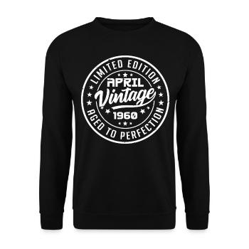 Original depuis avril 1960 cadeau anniversaire avr - Sweat-shirt Unisexe - noir - Devant - Alina (178cm) & Michal (187cm)