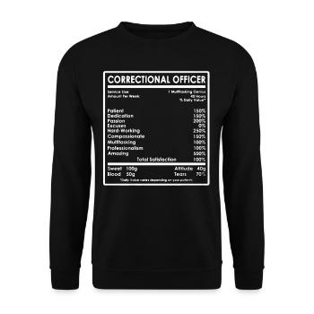 Correctional Officer Facts - Unisex Sweatshirt - black - Front - Alina (178cm) & Michal (187cm)