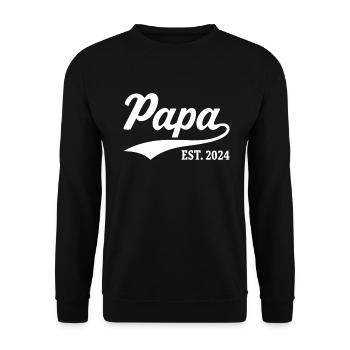 Papa Est. 2024 - Unisex Pullover - Schwarz - Vorne - Alina (178cm) & Michal (187cm)