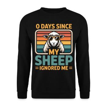 0 jours depuis que mes moutons m’ont ignoré Éleveur de moutons - Sweat-shirt Unisexe - noir - Devant - Alina (178cm) & Michal (187cm)