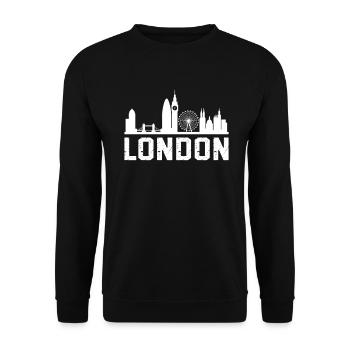 London Skyline - Unisex Pullover - Schwarz - Vorne - Alina (178cm) & Michal (187cm)