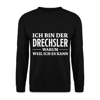 Drechsler Spruch Job Lustiges Drechsler Geschenk - Unisex Pullover - Schwarz - Vorne - Alina (178cm) & Michal (187cm)