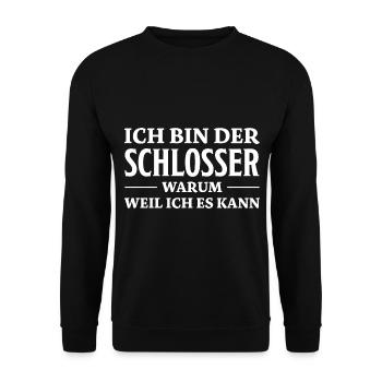 Schlosser Spruch Beruf Lustiges Schlosser Geschenk - Unisex Pullover - Schwarz - Vorne - Alina (178cm) & Michal (187cm)