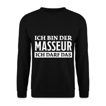 Masseur Lustiger Spruch Massage Masseur Geschenk - Unisex Pullover - Schwarz - Vorne - Alina (178cm) & Michal (187cm)