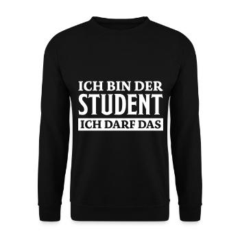 Student Spruch Uni Universität Student Geschenk - Unisex Pullover - Schwarz - Vorne - Alina (178cm) & Michal (187cm)