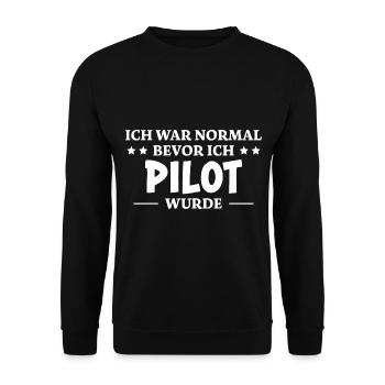 Pilot Spruch Flugsport Lustiges Piloten Geschenk - Unisex Pullover - Schwarz - Vorne - Alina (178cm) & Michal (187cm)