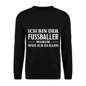 Fußballer Spruch Tor Lustiges Fussballer Geschenk - Unisex Pullover - Schwarz - Vorne - Alina (178cm) & Michal (187cm)