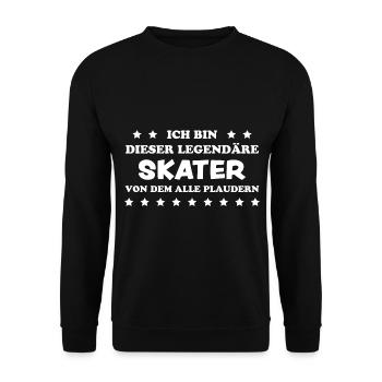 Skater Spruch Fun Skating Sprüche Skater Geschenk - Unisex Pullover - Schwarz - Vorne - Alina (178cm) & Michal (187cm)