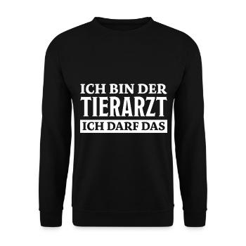 Tierarzt Spruch Beruf Lustiges Tierarzt Geschenk - Unisex Pullover - Schwarz - Vorne - Alina (178cm) & Michal (187cm)