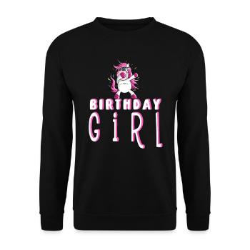Birthday Girl I Birthday Dab Dance Unicorn - Unisex Sweatshirt - black - Front - Alina (178cm) & Michal (187cm)