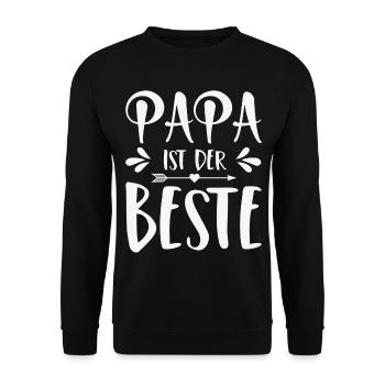 Papa ist der Beste - Unisex Pullover - Schwarz - Vorne - Alina (178cm) & Michal (187cm)