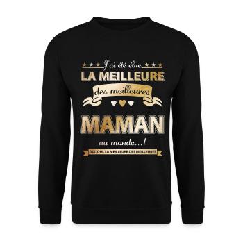 elue meilleure maman - Sweat-shirt Unisexe - noir - Devant - Alina (178cm) & Michal (187cm)