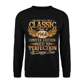 Vintage 1968 Vintage Retro Birthday Gift - Unisex Sweatshirt - black - Front - Alina (178cm) & Michal (187cm)