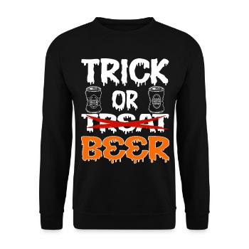 Halloween Trick or Treat Beer - Unisex Sweatshirt - black - Front - Alina (178cm) & Michal (187cm)