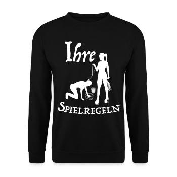 Herrin Hausherrin Domina - Unisex Pullover - Schwarz - Vorne - Alina (178cm) & Michal (187cm)