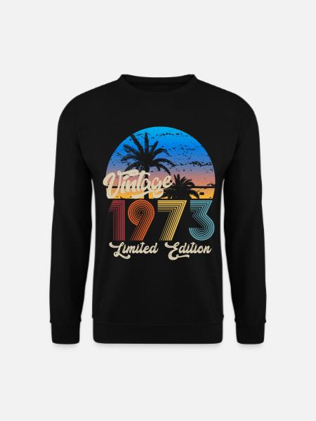 runder Geburtstag Vintage 1973 Geschenk - Unisex Pullover - Schwarz
