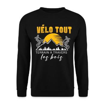 Vélo tout terrain à travers les bois - Sweat-shirt Unisexe - noir - Devant - Alina (178cm) & Michal (187cm)