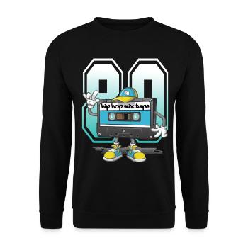 hip hop mix tape - Sweat-shirt Unisexe - noir - Devant - Alina (178cm) & Michal (187cm)