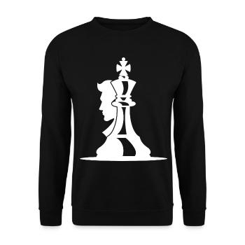 Chess Player Drawing - Unisex Sweatshirt - black - Front - Alina (178cm) & Michal (187cm)