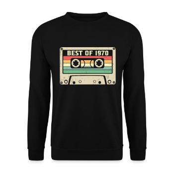 Das Beste aus 1970 Retro 55 Jahre 55. Geburtstag - Unisex Pullover - Schwarz - Vorne - Alina (178cm) & Michal (187cm)