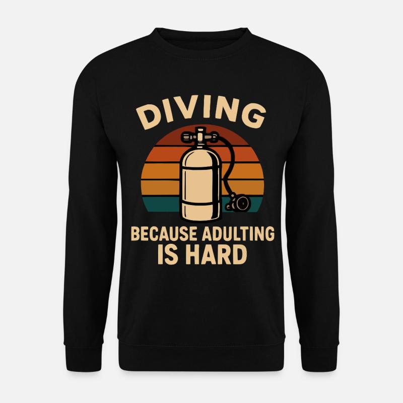 Diving Escape – Wenn Erwachsensein nervt - Unisex Pullover - Schwarz