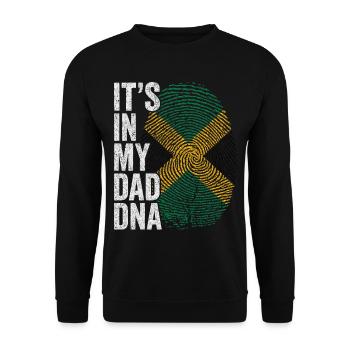 Jamaican Dad Footprint Jamaican Flag - Unisex Sweatshirt - black - Front - Alina (178cm) & Michal (187cm)